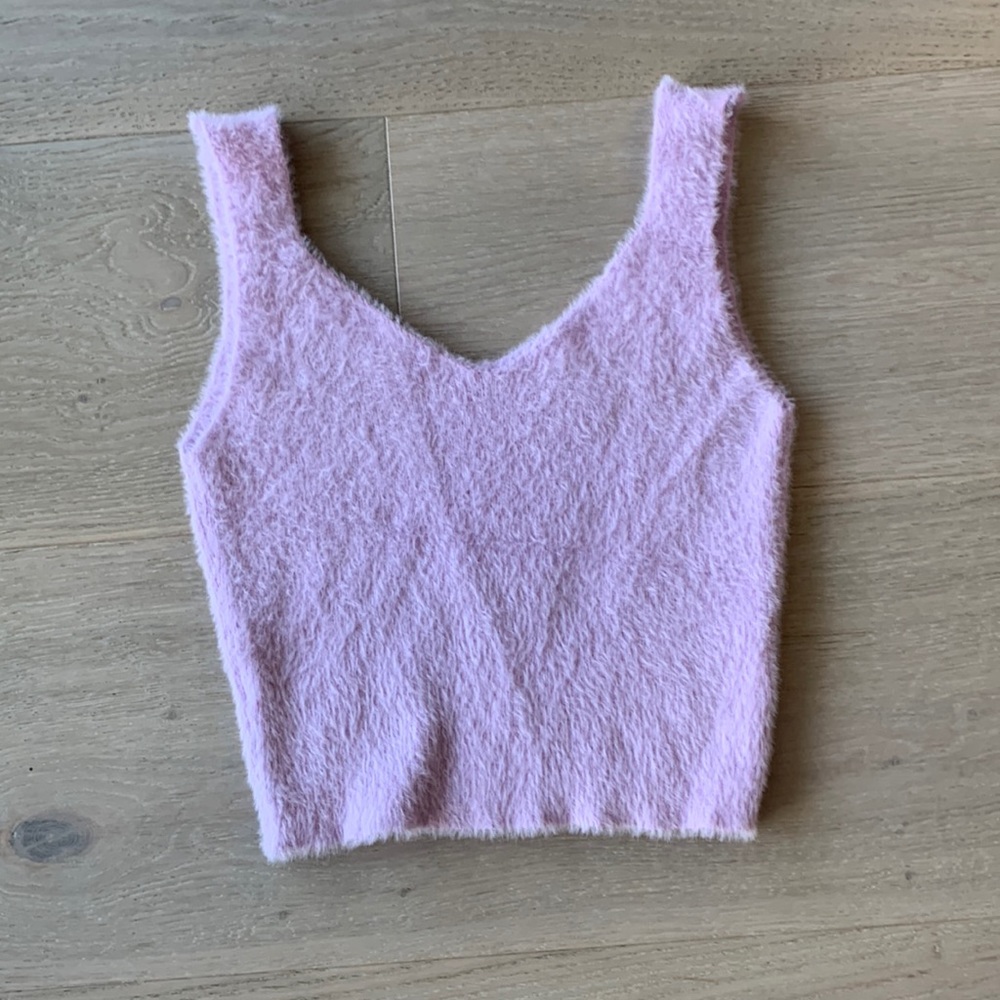 SHEIN fuzzy purple tank top